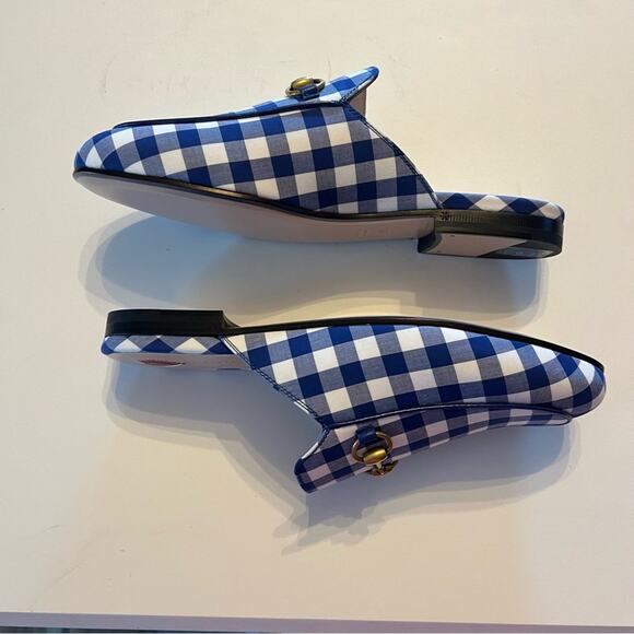 Gucci Princetown Horsebit Loafer Mule Fabric Gingham Checkered NEW  EU 36 US 6 - Picture 9 of 13